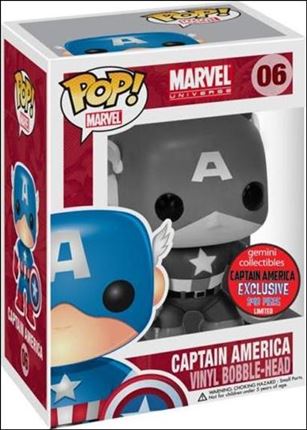 POP! Marvel Captain America (B&W) 1/240, Jan 2012 Action Figure By Funko