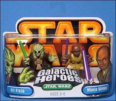 Hasbro Star Wars Galactic Heroes 2005 Kit Fisto and Mace Windu for sale online 