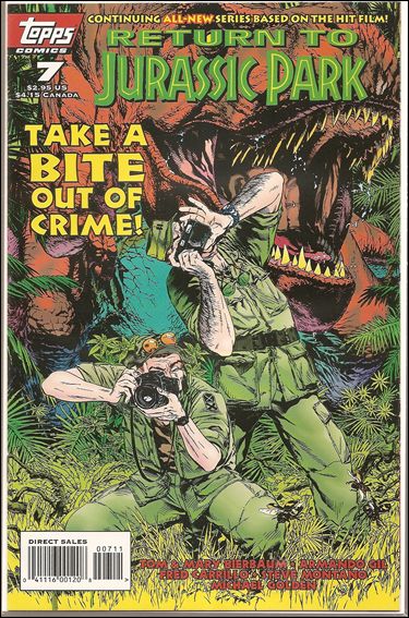 Return To Jurassic Park 7 A Nov 1995 Comic Book By Topps