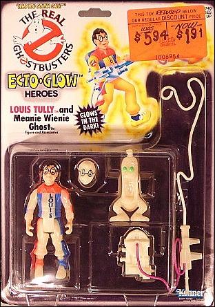 Real Ghostbusters: Ecto-Glow Heroes Louis Tully and Meanie Wienie Ghost,  Jan 1991 Action Figure by Kenner