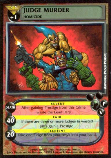 Perps Dredd: The Card Game CCG Various 1999 Round Table Productions 