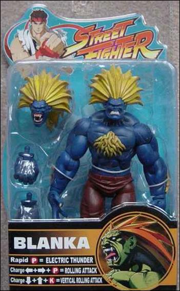 Street Fighter Action Figures Blanka 1999 Carded Capcom Blue Variant