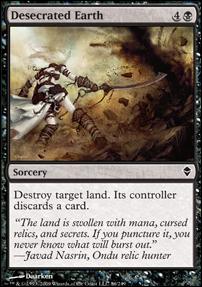 Magic The Gathering: Zendikar (Base Set) card 86 Desecrated Earth