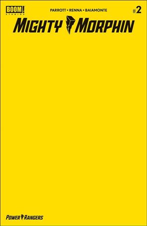 Mighty Morphin issue 2-C Yellow Blank Cover