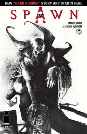 Spawn issue 276-B Jason Shawn Alexander Black and White Cover