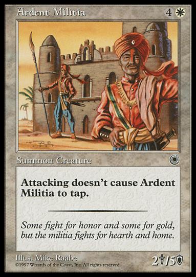 Magic the Gathering: Portal (Base Set) card 4 Ardent Militia