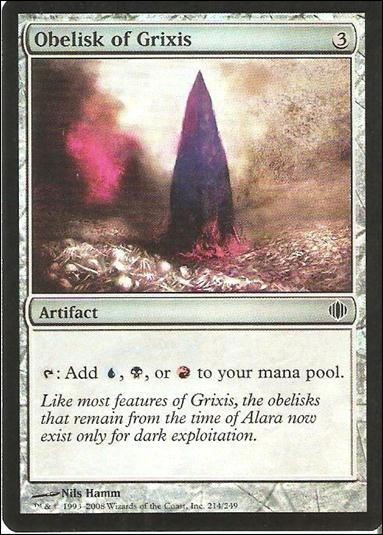 Magic the Gathering: Shards of Alara (Base Set) card 214-B Obelisk of Grixis (Foil)