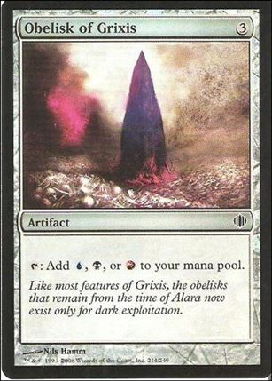 Magic the Gathering: Shards of Alara (Base Set) card 214-B Obelisk of Grixis (Foil)