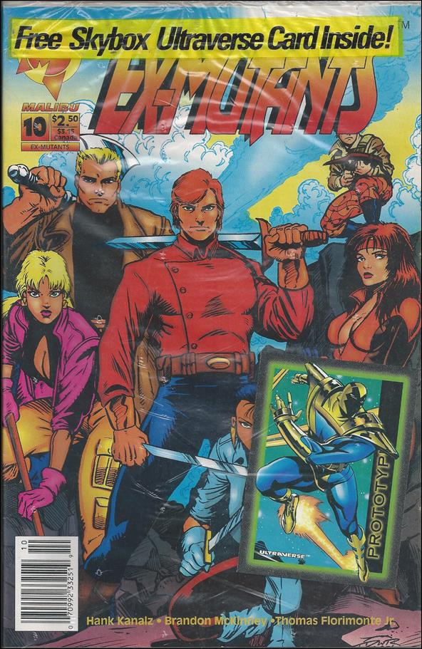 Ex-Mutants (1992) issue 10-B Polybagged w/Trading Card Newsstand Edition