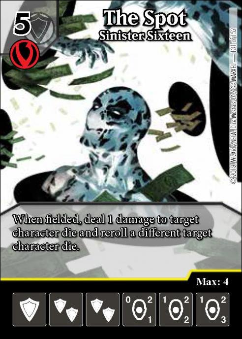 Marvel Dice Masters  Avengers Infinity Gauntlet card 131 The Spot: Sinister Sixteen