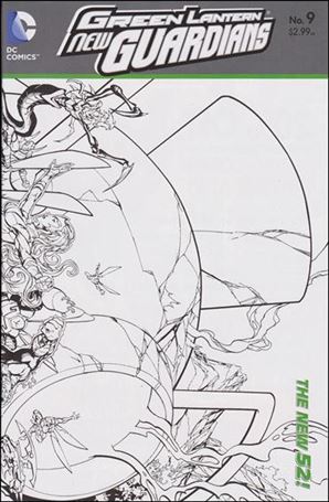 Green Lantern: New Guardians  issue 9-B Wraparound 1:25 Black and White Cover