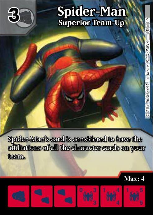 Marvel Dice Masters  Avengers Infinity Gauntlet card 148 Spider-Man: Superior Team-Up