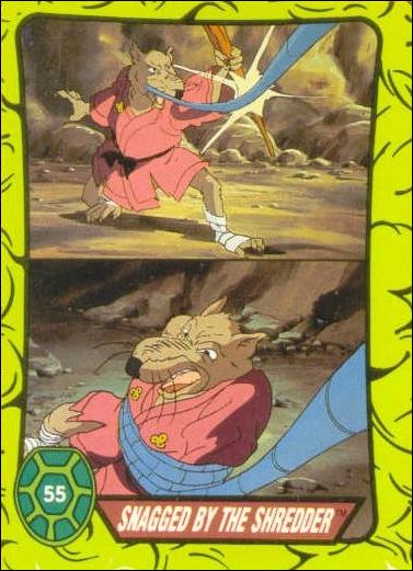 Teenage Mutant Hero Turtles (Ireland) (Base Set) card 55 Snagged By The Shredder
