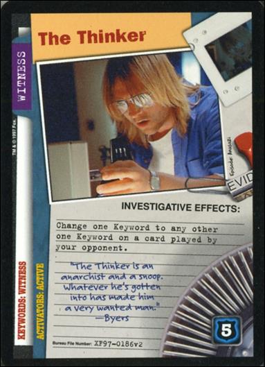 X-Files: The Truth Is Out There (Base Set) card XF97-0186v2 The Thinker