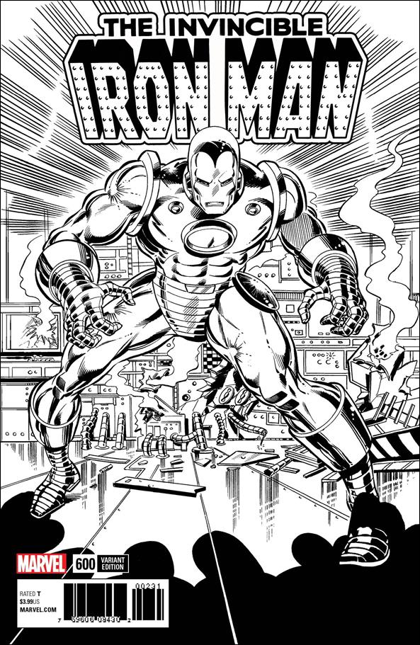 Invincible Iron Man (2017) issue 600-G John Romita Jr 1:1000 B&W Remastered Cover