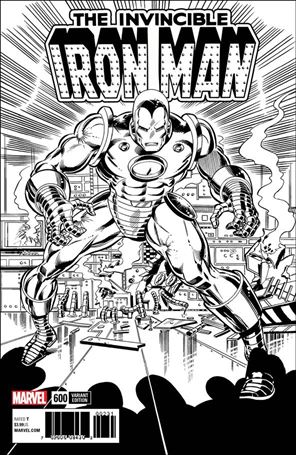 Invincible Iron Man (2017) issue 600-G John Romita Jr 1:1000 B&W Remastered Cover