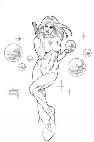 Barbarella (2024) issue 1-Q Joseph Michael Linsner B&W Virgin 1:25 Cover