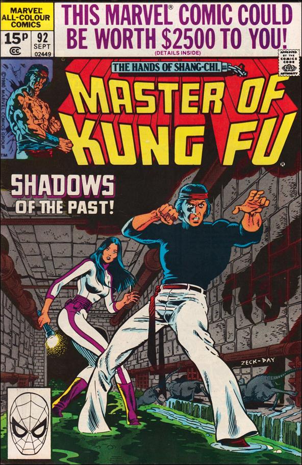 Master of Kung Fu (1974) issue 92-B UK Price Cover