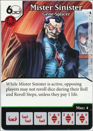 Marvel Dice Masters Deadpool card 67 Mister Sinister: Gene Splicer