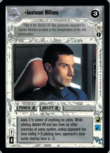 Star Wars: Coruscant Limited (Base Set) card 114 Lieutenant Williams