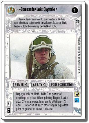 Star Wars: Hoth Revised (Base Set) card 90 Commander Luke Skywalker