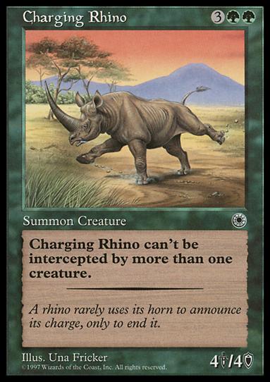 Magic the Gathering: Portal (Base Set) card 161 Charging Rhino