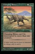 Magic the Gathering: Portal (Base Set) card 161 Charging Rhino