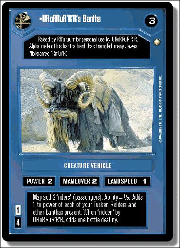 Star Wars: Special Edition Limited (Base Set) card 153 URoRRuR'R'R's Bantha