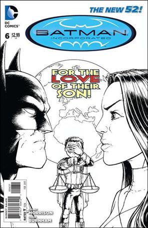 Batman Incorporated (2012) issue 6-E Chris Burnham 1:xx Black and White Cover