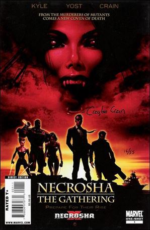 X Necrosha: The Gathering issue 1-B DF (Signed by Clayton Crain) 1/55