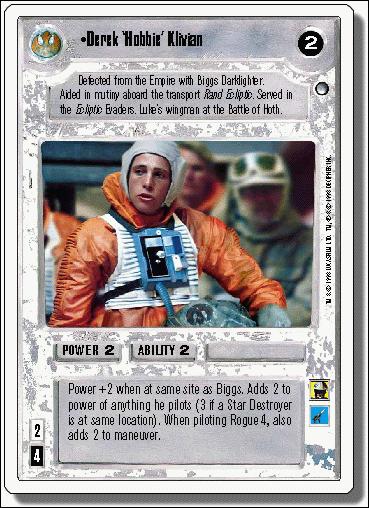Star Wars: Hoth Revised (Base Set) card 92 Derek 'Hobbie' Klivian