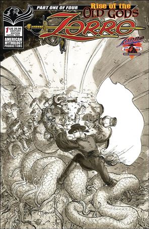 Zorro: Rise of the Old Gods issue 1-D Michael William Kaluta Century B&W Cover 1/100