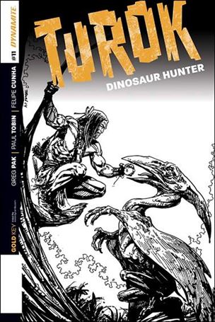 Turok: Dinosaur Hunter (2014) issue 11-C Bart Sears 1:10 Black & White Cover