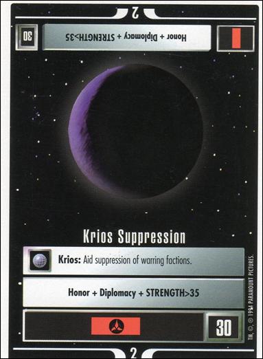 Star Trek: Premiere Unlimited (Base Set) card 175 Krios Suppression