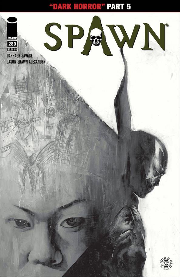 Spawn issue 280-B Jason Shawn Alexander Black and White Cover