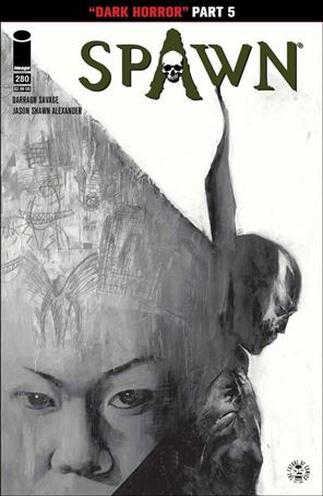 Spawn issue 280-B Jason Shawn Alexander Black and White Cover