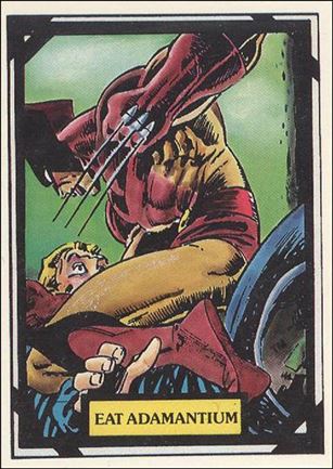 Wolverine Trivia (Base Set) card 28 Eat Adamantium