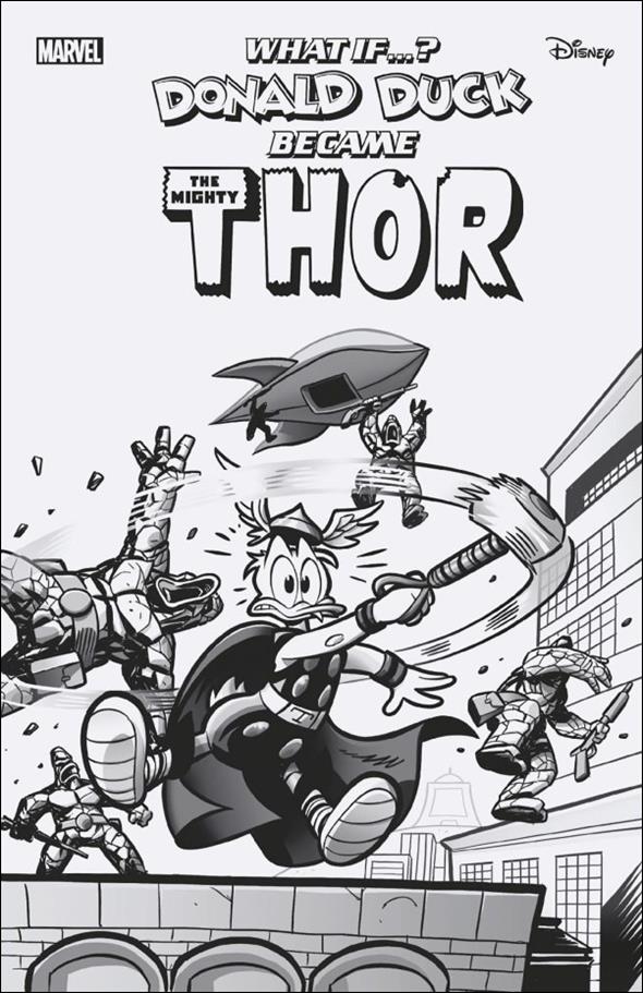 Marvel & Disney: What If…? Donald Duck Became Thor issue 1-G Lorenzo Pastrovicchio B&W 1:100 Cover