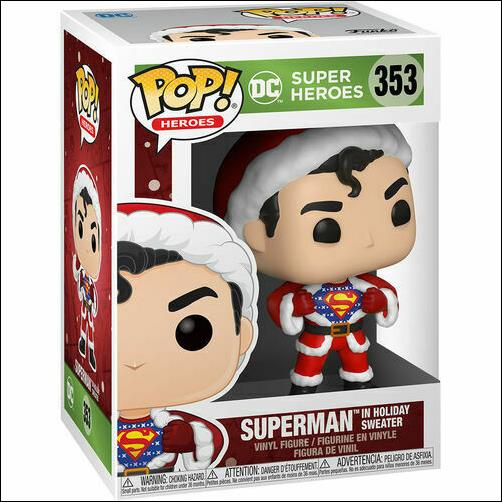 POP! Heroes figure 353 Superman in Holiday Sweater