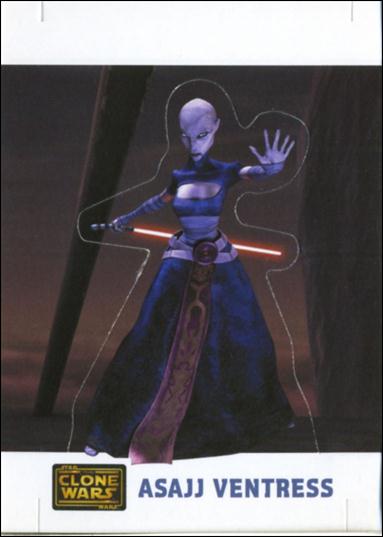 Star Wars: The Clone Wars Trading Card Stickers (Die-Cut Pop-Ups Subset) card 4 Asajj Ventress
