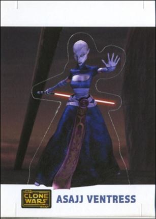 Star Wars: The Clone Wars Trading Card Stickers (Die-Cut Pop-Ups Subset) card 4 Asajj Ventress