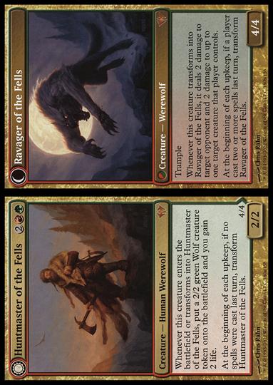 Magic the Gathering: Dark Ascension (Base Set) card 140 Huntmaster of the Fells / Ravager of the Fells