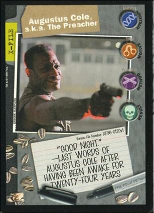X-Files: Premiere Edition (Base Set) card XF96-0120v1 Augustus Cole, a.k.a. The Preacher