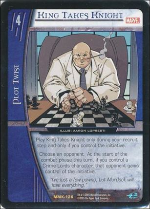 Marvel Knights: VS System (Base Set) card MMK-126 King Takes Knight