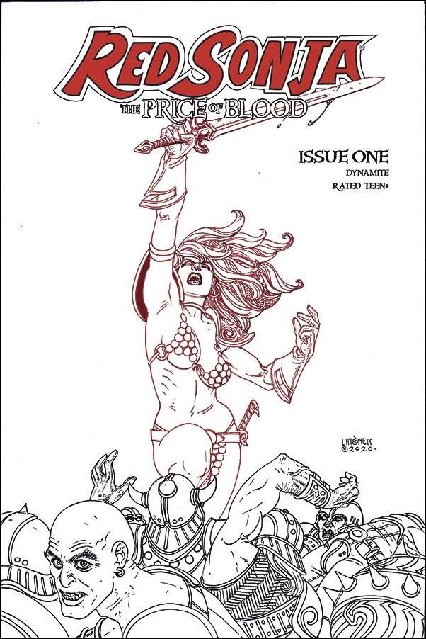 Red Sonja: Price of Blood issue 1-L Joseph Michael Linsner 1:30 Black & Red Line Cover