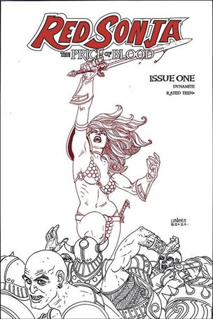 Red Sonja: Price of Blood issue 1-L Joseph Michael Linsner 1:30 Black & Red Line Cover