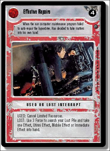 Star Wars: Dagobah Limited (Base Set) card 159 Effective Repairs