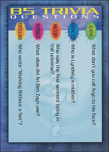 Babylon 5 Special Edition (Trivia Subset) card T-53 B5 Trivia Questions 53