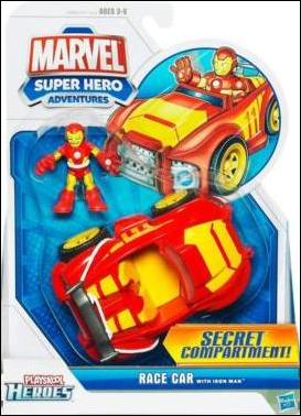 Marvel Super Hero Adventures (Vehicles and Playsets) figure 5 Race Car with Iron Man