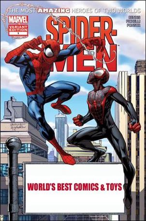 Spider-Men issue 1-MX Mark Bagley World's Best Comics & Toys Cover
